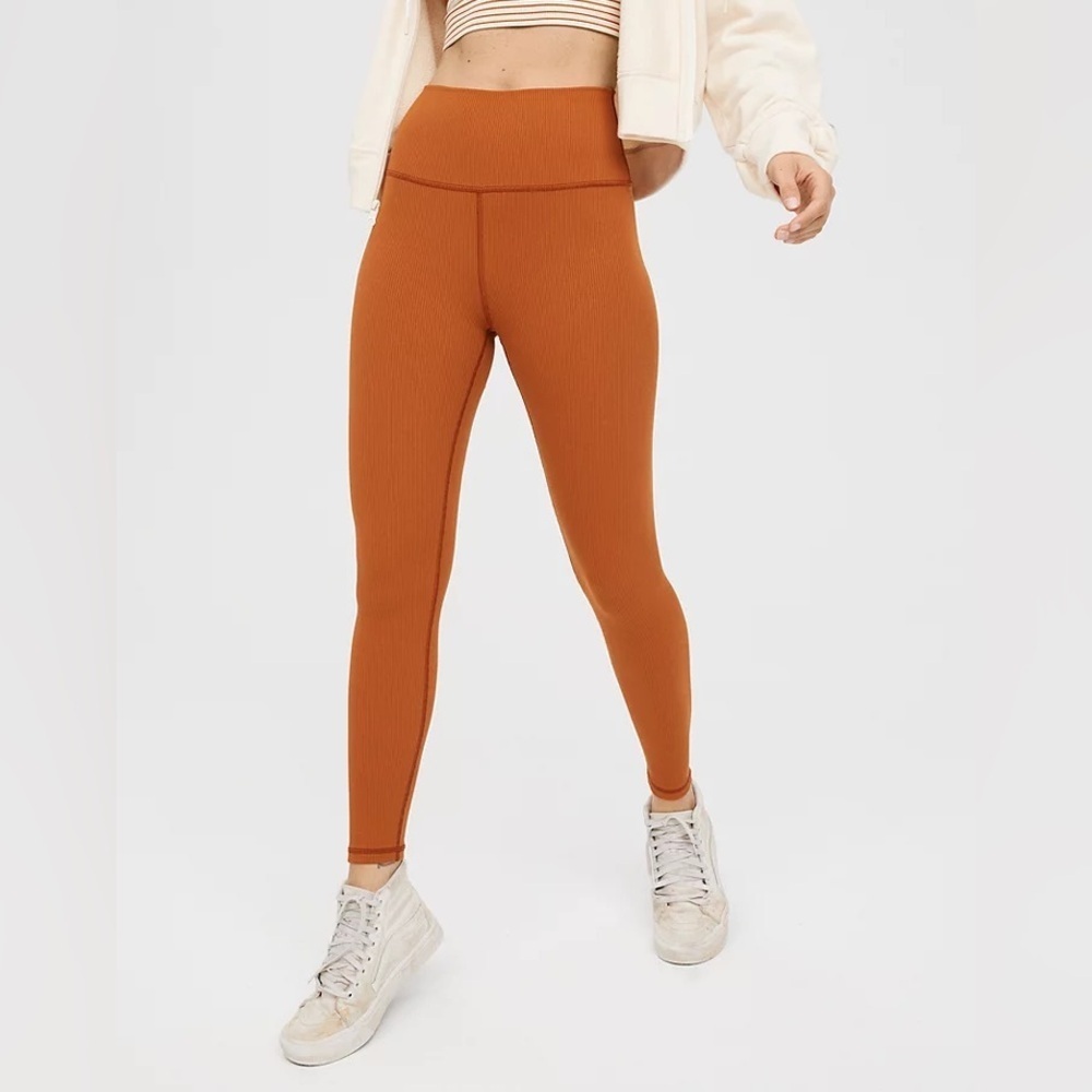 Offline By Aerie Peach High Waisted Ribbed Leggings Size XS NWOT